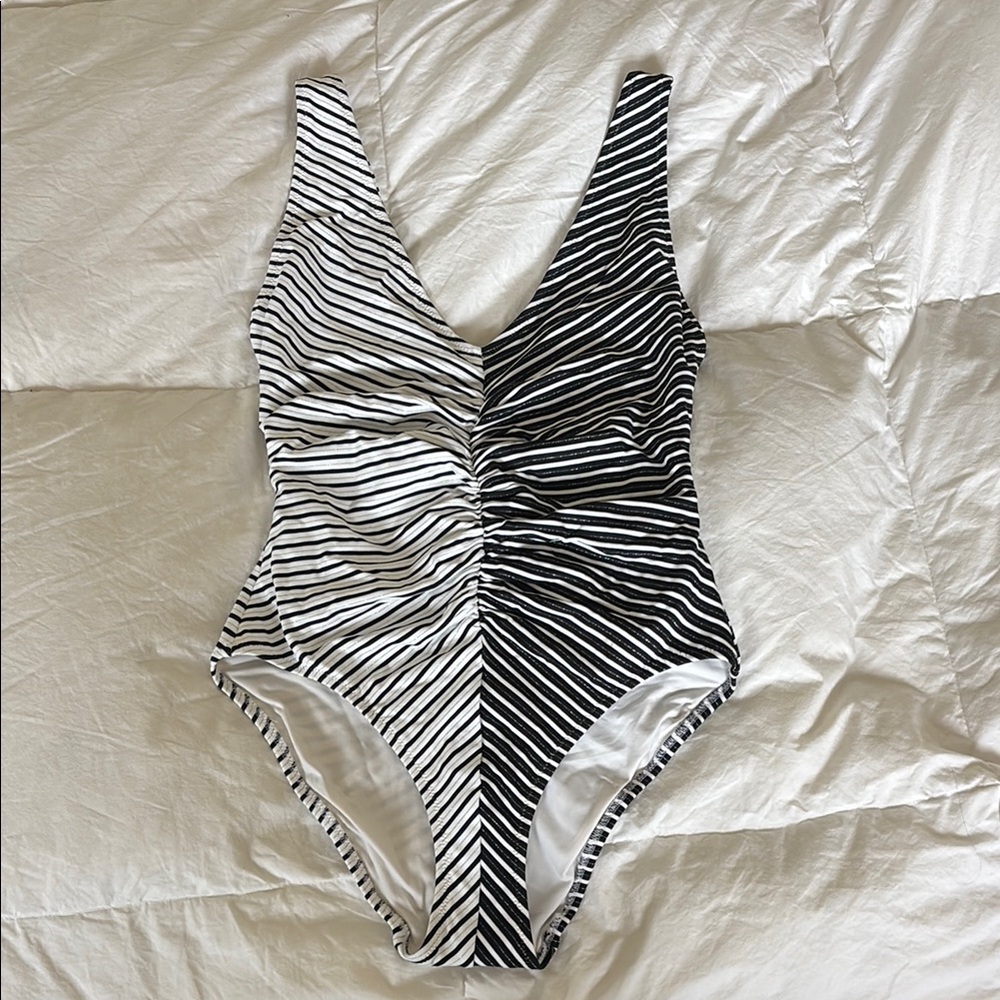 SOLID & STRIPED Monochrome Striped One-Piece